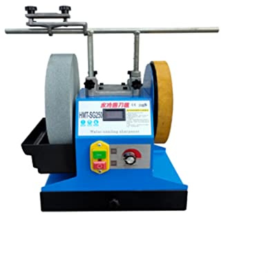 Poliermaschine, Trockene und nasse Wasserschleifmaschine Haushalt Kleiner Industriegrad Desktopschleifmaschine Poliermaschine Messer Grinsen(Silver)