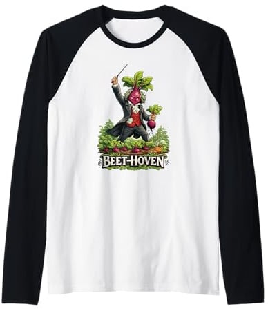 Beet-Hoven Lustiges klassisches Musik-Gemüse-Wortspiel Raglan