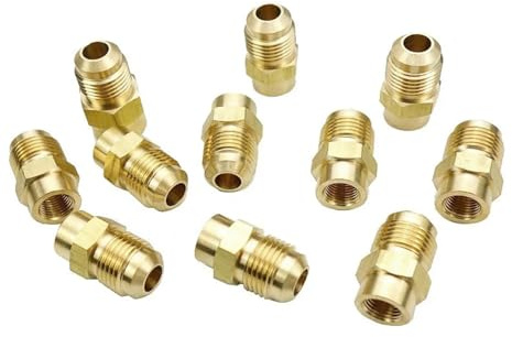 Ottone NPT femmina a svasatura SAE 1/8-1/4 | Set di raccordi for tubi CA a 45°(3l8 Inch SAE 9.52mm,FEMALE ( NPT )_1/4)