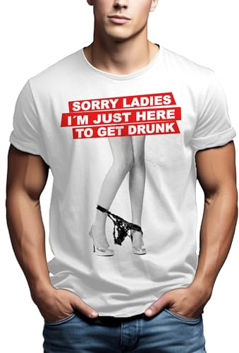 Coole Party T-Shirts mit witzigen Sprüchen Sorry Ladies weiß Männer S