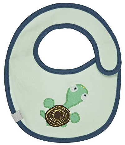 LÄSSIG Baby Lätzchen wasserabweisend Klettverschluss Baumwolle/Baby Bib Small, Wildlife Turtle