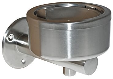 TAMLED Cenicero de pared con mecanismo plegable para montaje en pared de dos piezas en elegante acabado de acero inoxidable