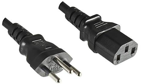 DINIC Stromkabel Netzkabel für die Schweiz auf C13 Kaltgeräte (3,00m, schwarz)