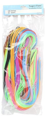 Great Five - 160 Scoubidou Fili di Scooby Doo, 16 colori, 10 fili per colore, per braccialetti e portachiavi (160 Metri in Totale)