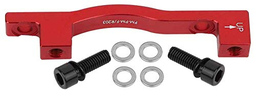 DEWIN Fahrradscheibenadapter, Fahrradbremsadapter Fahrrad Scheibenbremsen Halterungs Bremssattel Adapter A-Säule F203 für Mountainbike Fahrrad(Rot)