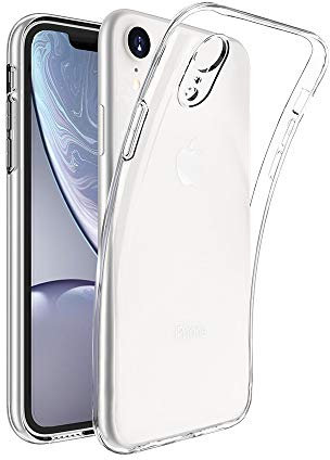 Captor Cover Trasparente per iPhone XR, Custodia TPU in Silicone Flessibile Morbida e Sottile, Protezione Full Body con Bordo Rialzato per Schermo e Fotocamera