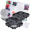 Moritz & Moritz 2x Eiswürfelform Diamant – Eiswürfelform Silikon für 8 Eiswürfel in Diamanten–Form – Inkl. 6 Filz–Untersetzer & Rezeptheft