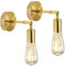 2pcs Applique Murales Industrielle,Or Lampe Murale en Métal Luminaires Applique Intérieure Éclairage Mural sans Ampoule pour Salon,Chambre à Coucher,Salle de Bains.