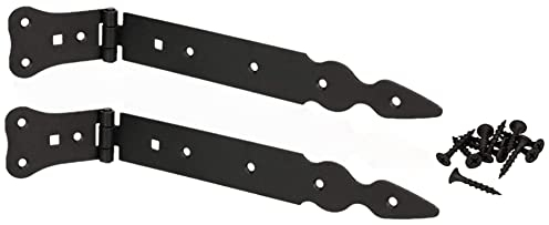 KOTARBAU® Lot de 2 charnières de portail - 250 mm - Noir - Inoxydable - Ferrure de construction robuste