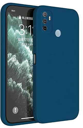 Topme Coque pour Oppo A53 / Oppo A53s (6.5 inches) Etui Housse, Protecteur de Peau en Silicone TPU - Bleu Saphir