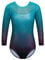 ZNYUNE Kinder Gymnastik Trikot mit Pailletten Mädchen Gymnastikanzug 3/4 Hülse in Tüll B285 Aqua 14A