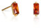 namana Zierliche goldene Baguette-Ohrstecker aus 925 Sterlingsilber mit orangefarben Cubic Zirkonia-Steinen, kleine Ohrringe für Damen und Mädchen, vergoldete Mini-Ohrstecker für Frauen