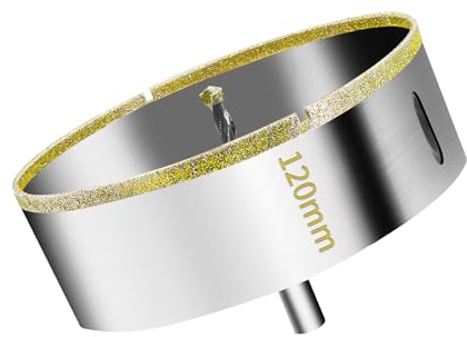 Meccion Sega a Tazza diamantata con Punta Pilota, Punte Trapano Fresa Diamantate per Piastrelle, Porcellana, Vetro, Marmo, Ceramica (120mm)