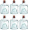 Juego de 6 botellas apilables de vidrio reciclado, para vinagre y aceite, frascos de cristal para flores, estilo de vida mediterráneo, 300 ml, con tapa de corcho
