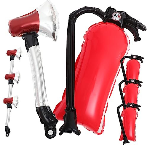 Vaguelly Fire Extinguisher Shapes Balloons Kit Fire Skull Decorations for Birthday Halloween