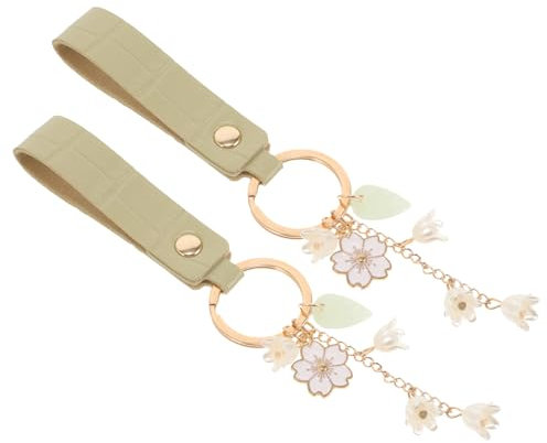 WOFASHPURET 2pièces Porte-clés Décoratifs Pendentif Porte-clé Mignon Avec Ruban Accessoire De Charm Floral