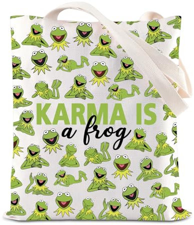 Muppet Cartoon-Film-inspirierte Tragetasche, Kermit-Frosch-Charakter-Liebhaber, Geschenk, Karma ist ein Frosch, Umhängetasche, WDW Magic Kingdom Geschenk, Karmafrogtotes