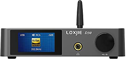 LOXJIE D30 2024 (aggiornato) Decoder Audio Amplificatore per cuffie 1.5Wx2 Potenza per cuffie Auricolare separato e Line Out ES 9039 Q2M Chip Bluetooth 5.1 MQA Decodifica completa Collegabile ad