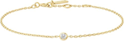 ANIA HAIE Damen Armband VOGUE MAVEN Sparkle Bezel aus 925 Sterling Silber, verziert mit einem Zirkonia, Länge: 16,5 cm + 2 cm Verlängerung, inkl. Geschenkverpackung