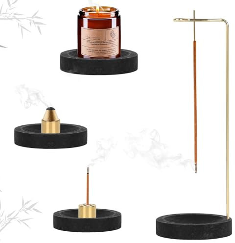 Porta Incenso per Bastoncini 2 in 1 con Bruciatore di Incenso a 9 Fori per Casa Meditazione e Yoga