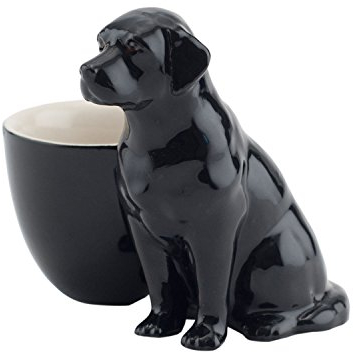 Quail Ceramics Black Labrador with Egg Cup