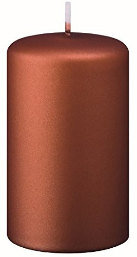 Stumpenkerzen Metallic Kupfer Matt 13 x Ø 7 cm, 6 Stück - Kerze - Unparfümiert - Modern, Minimalistisch - Indoor - Allgemeine Wohnraumdekoration