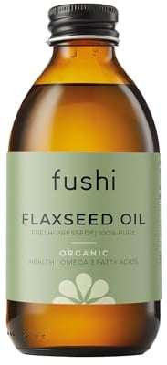 Fushi Organic Flax Seed Oil 100ml | Fresh & Cold Pressed | Rich in Omega 3 Essential Fatty Acids| Best for Inner Health, Dry Skin | Made from English Grown Seeds | | Ethical & Vegan | Made in the UK
