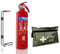 FSS UK 1 KG ABC Dry Powder FIRE Extinguisher with 5 Year Warranty & 1ST AID KIT Ideal CAR Home Travel CARAVANS Trucks FIRE Extinguisher with First AID KIT. British Standard KITEMARK