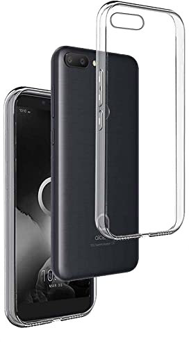 REY - Funda Carcasa Gel Transparente para ALCATEL 1S 2019, Ultra Fina 0,33mm, Silicona TPU de Alta Resistencia y Flexibilidad