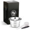 i Cafilas Edelstahl Kapseln nachfüllbar für Kaffeemaschinen CAFISSIMO® von TCHIBO und Kaffeemaschinen CAFFITALY® + 1 Löffel + 1 Pinsel (Kapsel)