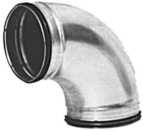 I-sells Metal Ducting 90 Degree Bend 125mm / 5 inch with Rubber Seal | Galvanised metal construction, Galvanised bends are male fittings and will slip inside female