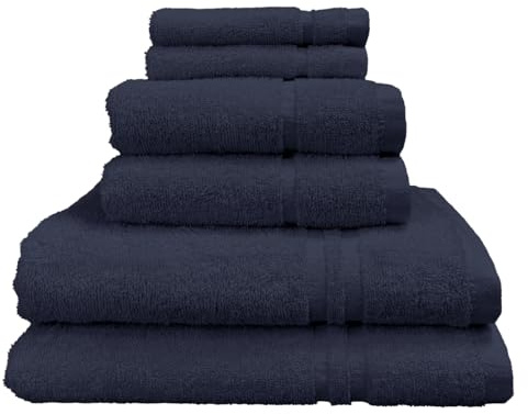 Allure Bath Fashions Hotel Essentials Set of 6 Absorbent Cotton Towels, Supersoft, Machine Washable 450gsm - Fully Guaranteed