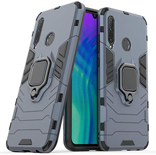 MRSTER Huawei P Smart+ 2019 Custodia, Armor Custodia con 360 Gradi Girevole Anello, Silicone TPU e PC Doppio Strato Bumper Protettiva Cover per Huawei P Smart Plus 2019 / Honor 20 Lite. HB Blue