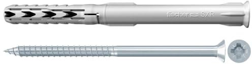 Fischer, Tasselli prolungati Tasselli SXR 6X50 Z K con vite per Facciate, Soffitti in Legno e Metallo, Serramenti, Porte e Cancelli