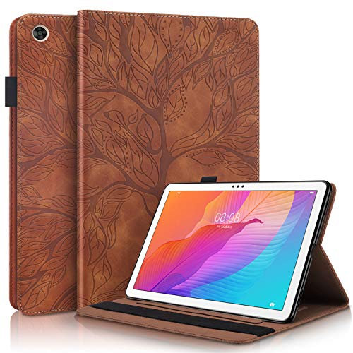 Succtopy Funda para Huawei MatePad T10/T10S 2020, Ultra Delgado Carcasa Tablet Huawei T10S 10.1 AGS3-L09 AGS3-W09, Stand Función Cover Case Huawei T10 9.7 AGR-L09 AGR-W09,Marrón