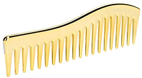 Bürste Gold, Breite Zahnkämme,kein Griff Detangler Kamm Frauen Professioneller Haarstyling-Kamm für Lockiges oder Glattes Haar Nasses oder Trockenes Haar(Golden)