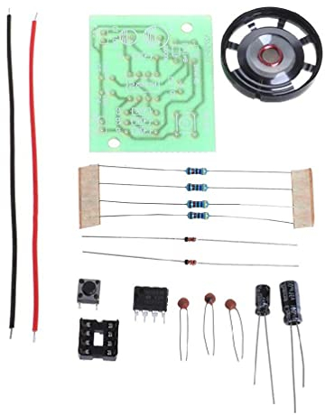 GHBOTTOM NE555 Oszillator Summer Elektronischer DIY Tongenerator LED Kit 8R 0,25W Lautsprecher