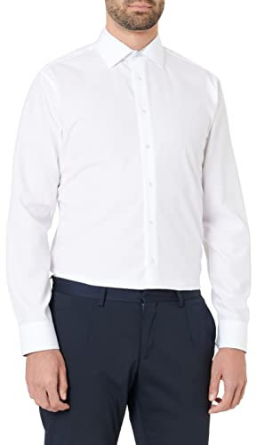 Seidensticker Herren Mens Shaped Longsleeve Cotton Hemd, Weiß(253480), 42 EU