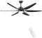 Ohniyou Deckenventilator mit Fernbedienung, 6 Flügel, 6 Geschwindigkeiten, Deckenventilator, Licht für den Innen- und Außenbereich, Terrasse, Wohnzimmer, Veranda, Büro
