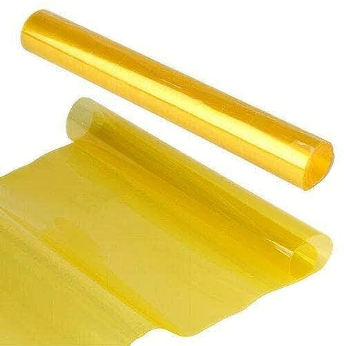 TOTMOX Car Light Film, Film vinyle teinté pour phare, feu arrière, feu antibrouillard arrière, jaune, 30 cm x 200 cm