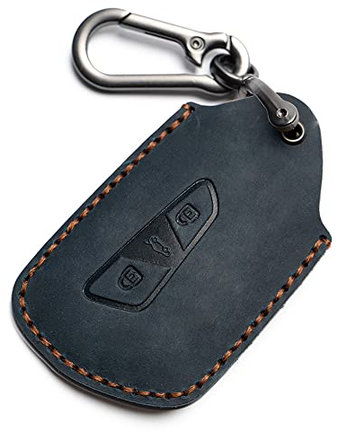 Shop4EV Autoschlüssel Hülle Schlüsselcase Schutzhülle Schlüsselhülle Kompatibel für Volkswagen VW ID.3 ID.4 ID.5 Golf 8 Seat Cupra Leon Born Formentor Skoda Enyaq Octavia Blau