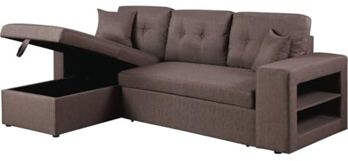habitat et jardin Ecksofa reversibel mit Schlaffunktion Axel - 3-Sitzer - Taupe
