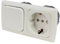 C-Line Presto Inprojal CBE Steckdose Schuko Schalter + Abdeckrahmen + Isodose 220/230 Volt weiß