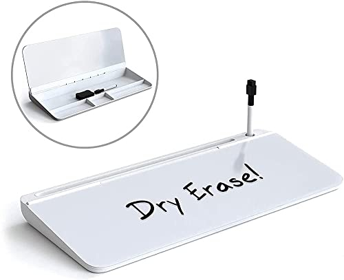 EPANO Whiteboards Kleines Glas-Whiteboard mit Klappe, Whiteboard, Tastaturständer, Schubladen, Plattform, Desktop, magnetisch, trocken abwischbar, mit Ablagefach