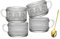 Hniuyun 4Pcs Vintage Coffee Mugs, 400Ml Glass Tea Cups with Spoons, Clear Embossed Glass Cups, Glass Coffee Cups for Cappuccino, Latte, Cereal, Yogurt, Milk, Christmas Thanksgiving Gifts