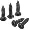 QUARKZMAN 3mm x 12mm Kreuzschlitz Schwenkkopf Selbstschneidend Schraube 100Stk - 304 Edelstahl Runde Kopf Holz Schraube Voll Gewinde (Schwarz)