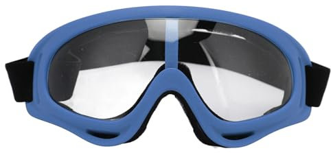 Raguso Snowboard Glasses, PC Clear Lens Windproof Cycling Ski Goggles for Men (Dark Blue Frame)