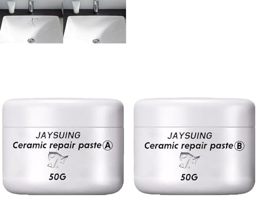 Keramik-Reparaturpaste, Fliesen-Reparaturpaste, Reparatur von Rissen auf Keramik, Fliesen-Reparaturmittel, Kleber, Fliesen-Reparaturmittel, Keramikpaste, Fliesenkleber, starker Klebstoff (100g)