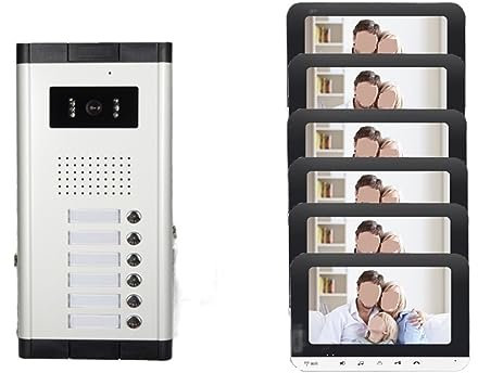 Drahtlose Türklingel 7 ''verdrahtete WIFI Farbe Video Tür Sprechanlage IR Nacht Vision Kamera Türklingel Indoor Monitor Bildschirme For 2 ~ 8 Wohnungen für das Heimschulbüro ( Size : H-V70MGWIFI-6 )