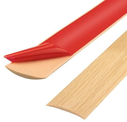 Bande de seuil en PVC de 100cm, bandes de transition de sol, bandes de revêtement de sol stratifié, bande de séparation de porte de sol auto-adhésive (100cm-5cm-chêne)